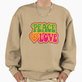 Peace And Love Sweatshirt - Fun Novelty Design for Adults - T-Shirt, Sweatshirt, Hoodie