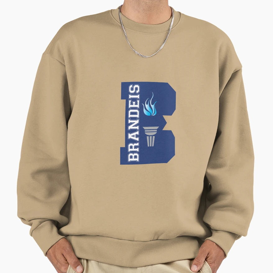 Navy Blue Brandeis Logo Sweatshirt - Novelty Apparel for Adults - T-Shirt, Sweatshirt, Hoodie