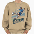 Soccer Player Kicking Ball Sweatshirt - Unique Graphic for Adults - T-Shirt, Sweatshirt, Hoodie