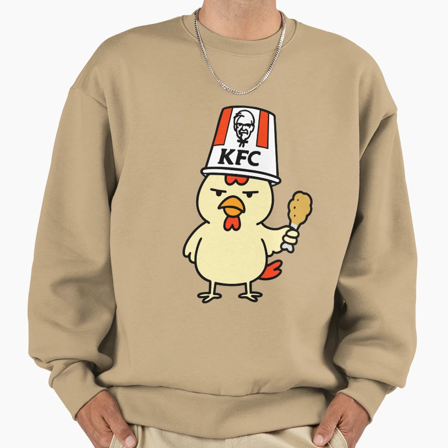 Grumpy Kfc Chick Sweatshirt - Custom Art Print Unisex - T-Shirt, Sweatshirt, Hoodie