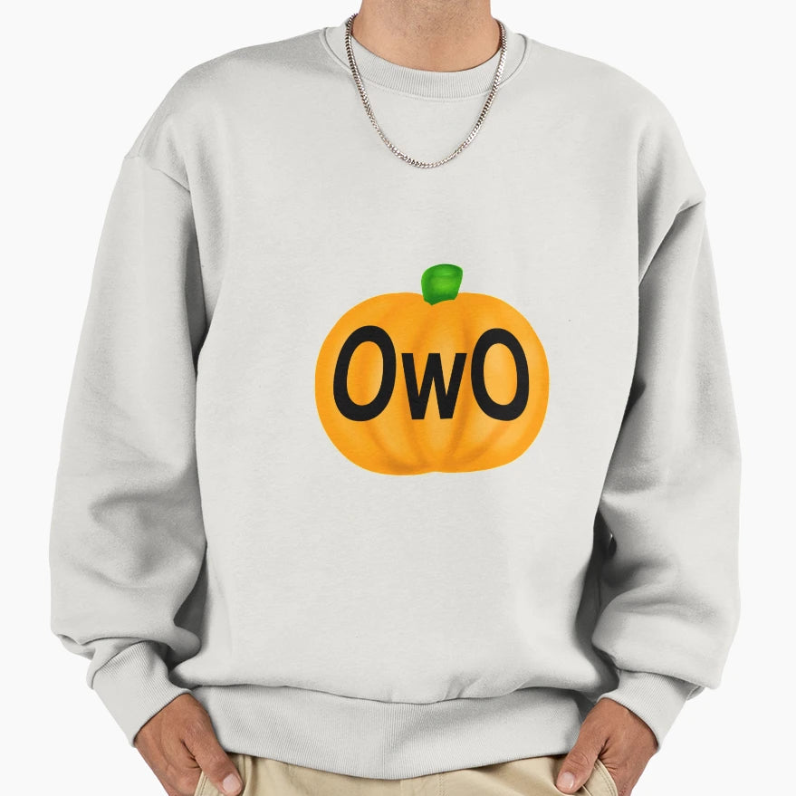 Owo Pumpkin Sweatshirt - Streetwear Style for Adults - T-Shirt, Sweatshirt, Hoodie