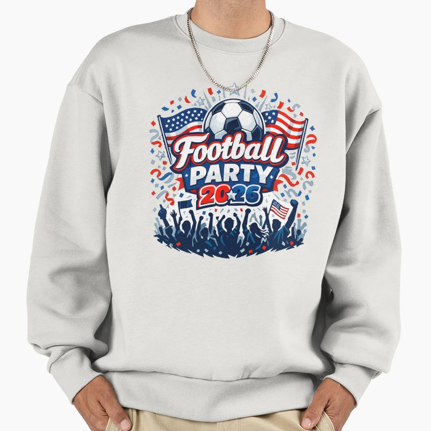 Usa Football Party 2026 Watch Party Sweatshirt - Unique Graphic for Adults - T-Shirt, Sweatshirt, Hoodie