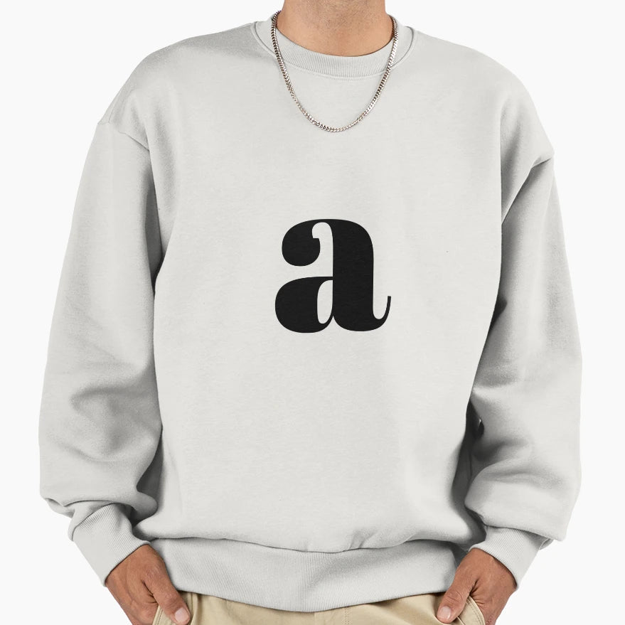 Initial Sweatshirt - Minimalist Print for Adults - T-Shirt, Sweatshirt, Hoodie