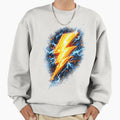 Powerful Golden Lightning Bolt Sweatshirt - Graphic Print Men Women - T-Shirt, Sweatshirt, Hoodie