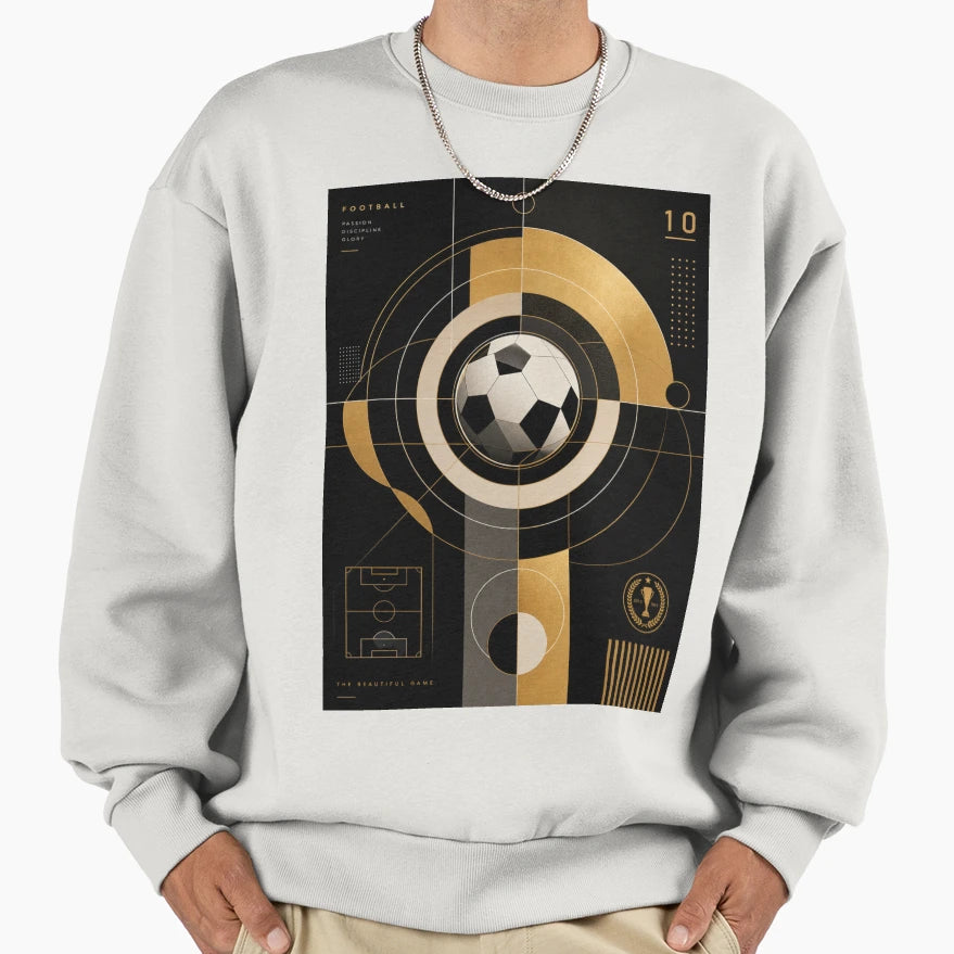 Geometric Football Soccer Vibes Sweatshirt - Unique Graphic Unisex - T-Shirt, Sweatshirt, Hoodie