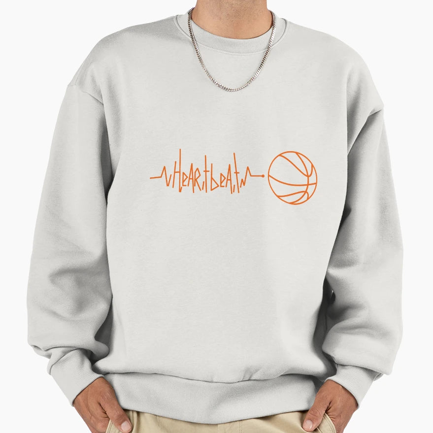 Basketball Heartbeat Sweatshirt - Graphic Print Men Women - T-Shirt, Sweatshirt, Hoodie