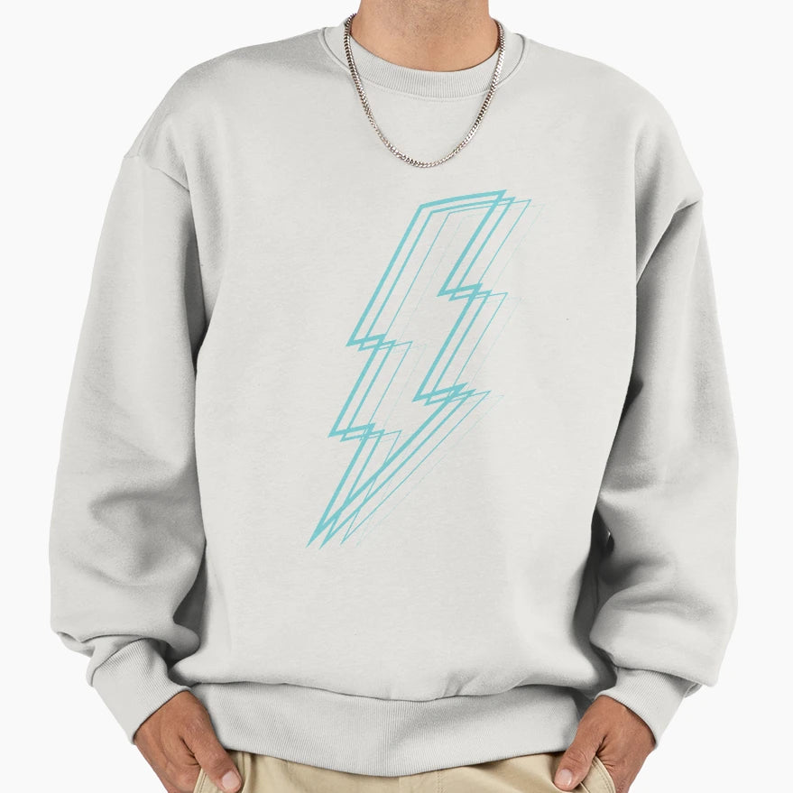 Turquoise Lightning Sweatshirt - Casual Everyday Wear Men Women - T-Shirt, Sweatshirt, Hoodie