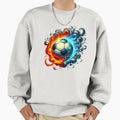 Football Flames Red And Blue Sweatshirt - Novelty Apparel for Adults - T-Shirt, Sweatshirt, Hoodie