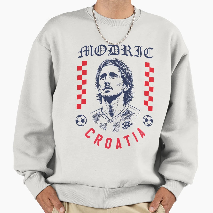 Luka Modric Croatia Football Midfield Sweatshirt - Custom Art Print Unisex - T-Shirt, Sweatshirt, Hoodie