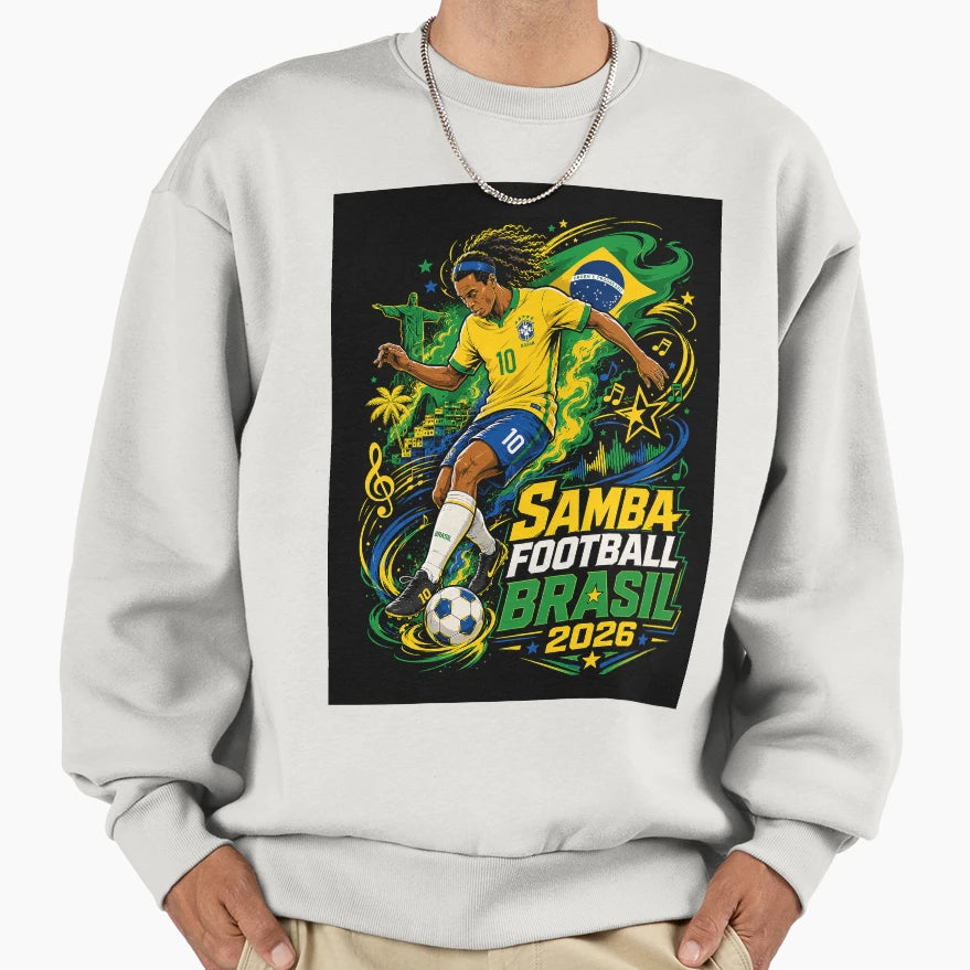 Brazil Samba Football And Sweatshirt - Custom Art Print for Adults - T-Shirt, Sweatshirt, Hoodie