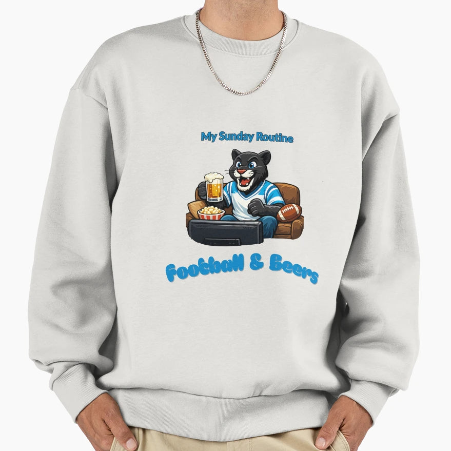 Funny Panthers Fan Cartoon Football Sweatshirt - Aesthetic Graphic Unisex - T-Shirt, Sweatshirt, Hoodie