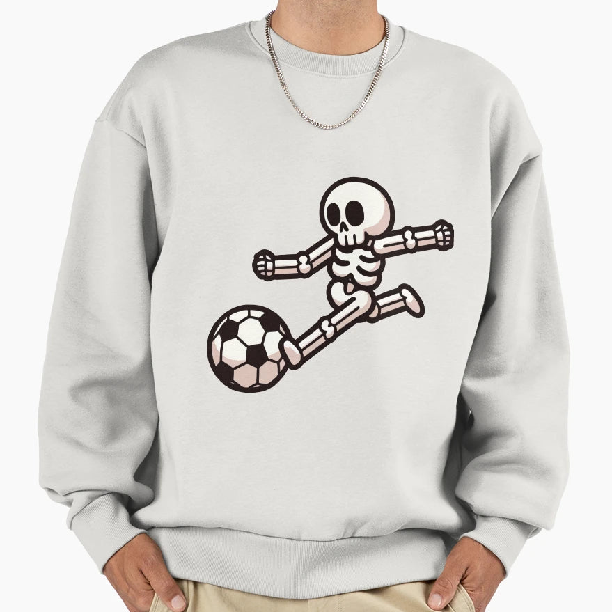 Skeleton Playing Soccer Sweatshirt - Fun Novelty Design Men Women - T-Shirt, Sweatshirt, Hoodie