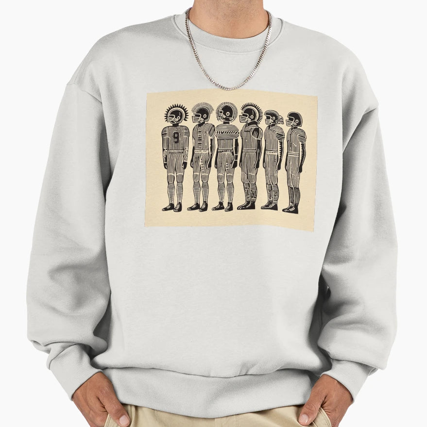 Football Players Lineup Sweatshirt - Novelty Apparel for Adults - T-Shirt, Sweatshirt, Hoodie