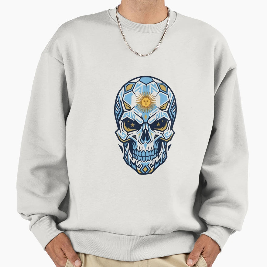 Argentina Tribal Skull Sweatshirt - Minimalist Print for Adults - T-Shirt, Sweatshirt, Hoodie