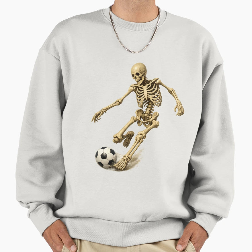 Skeleton Playing Soccer Sweatshirt - Casual Everyday Wear Unisex - T-Shirt, Sweatshirt, Hoodie