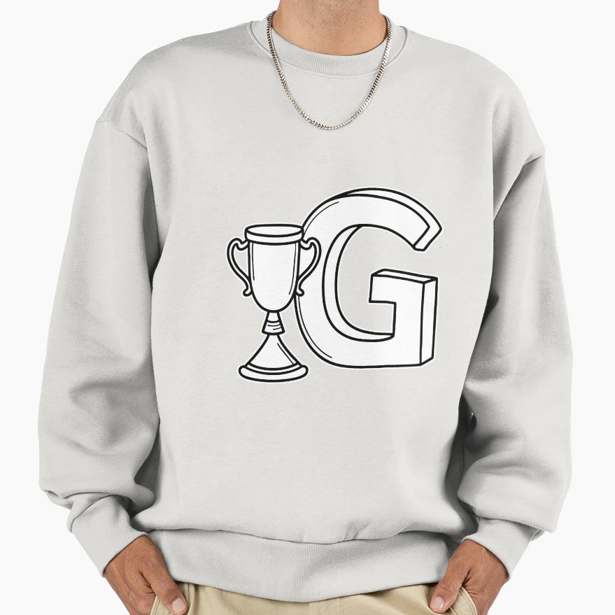 Illustration Letter G Beside Goblet Sweatshirt - Unique Graphic Men Women - T-Shirt, Sweatshirt, Hoodie