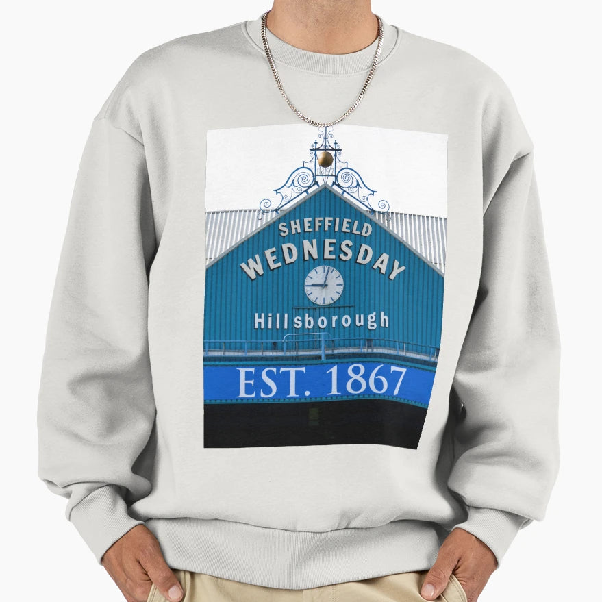 Sheffield Wednesday Famous Clock Sweatshirt - Fun Novelty Design Unisex - T-Shirt, Sweatshirt, Hoodie