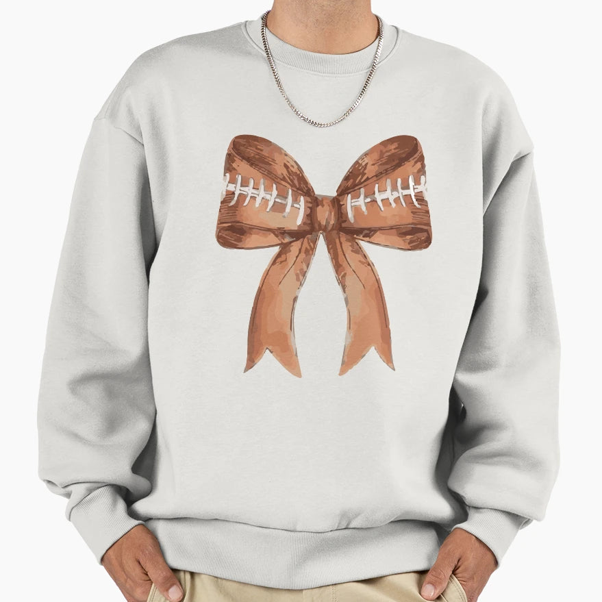 Coquette Football Football Bow Gift Sweatshirt - Trendy Graphic for Adults - T-Shirt, Sweatshirt, Hoodie