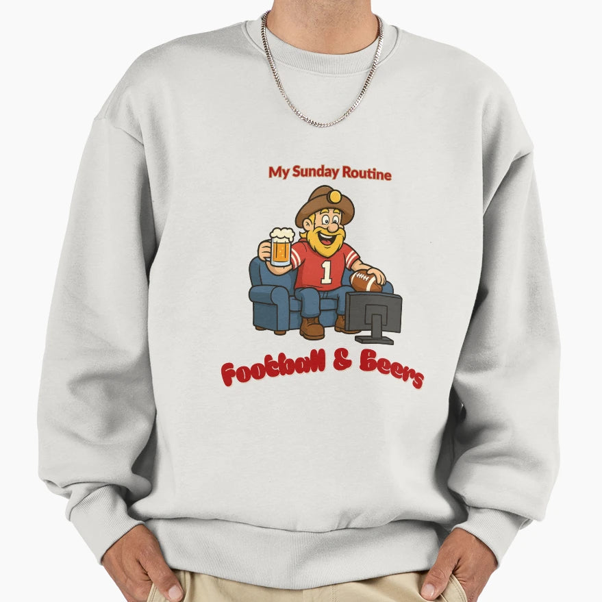 49Ers Football Beers Funny Game Sweatshirt - Fun Novelty Design for Adults - T-Shirt, Sweatshirt, Hoodie
