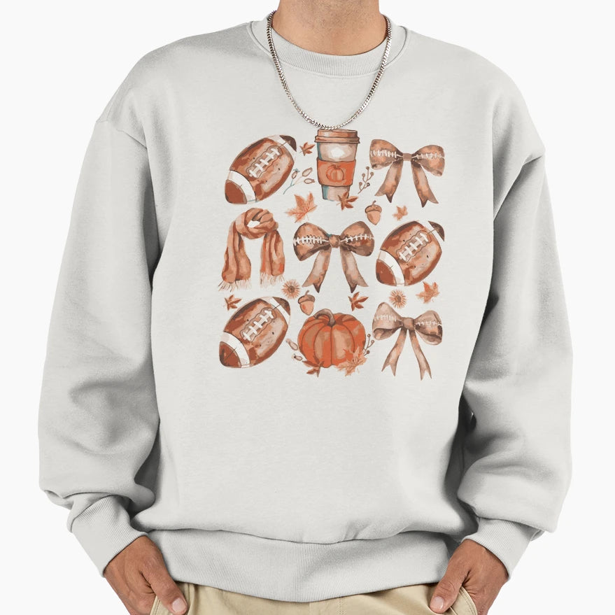 Coquette Fall Vibes Fall Football Fall Sweatshirt - Novelty Apparel Unisex - T-Shirt, Sweatshirt, Hoodie