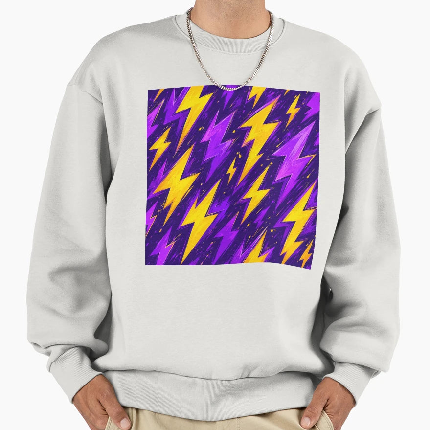 Electric Thunder Bolt Pattern Sweatshirt - Custom Art Print for Adults - T-Shirt, Sweatshirt, Hoodie