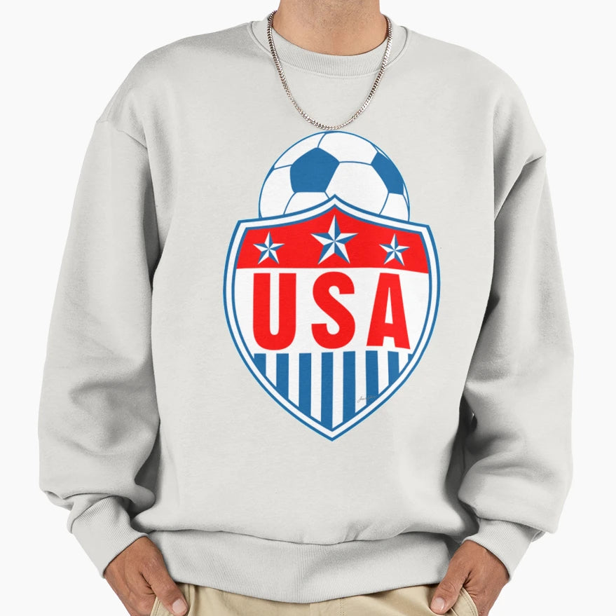 Usa Soccer Shield Sweatshirt - Streetwear Style Men Women - T-Shirt, Sweatshirt, Hoodie