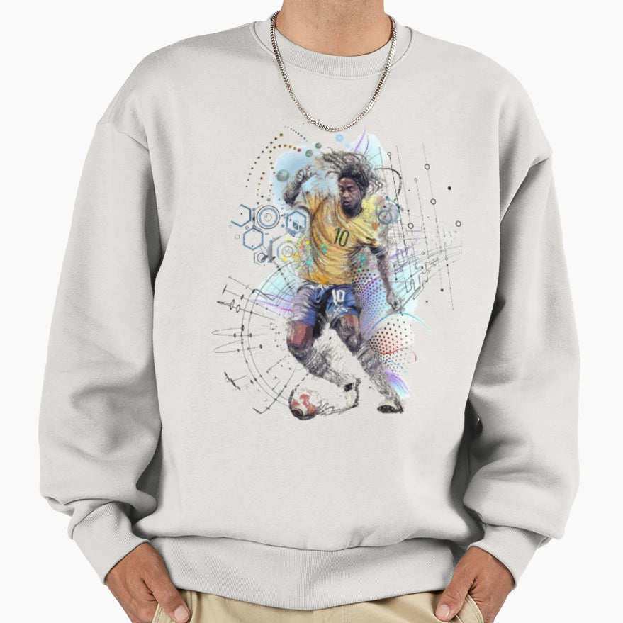 Football Player Ronaldinho Sweatshirt - Minimalist Print Men Women - T-Shirt, Sweatshirt, Hoodie