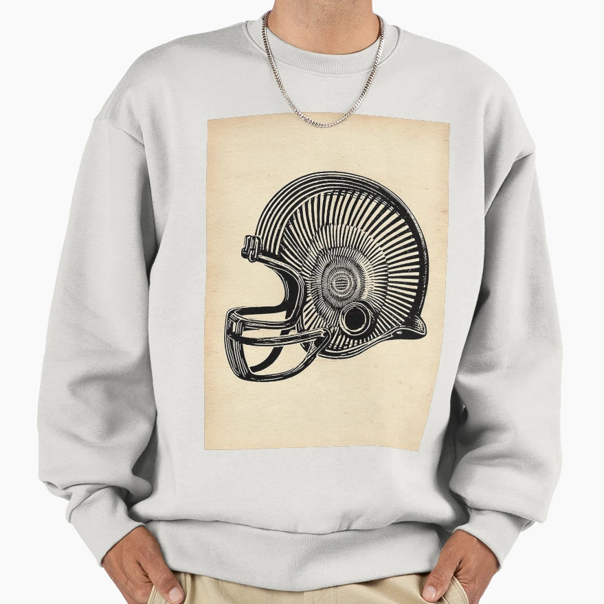 Football Helmet Illustration Sweatshirt - Trendy Graphic for Adults - T-Shirt, Sweatshirt, Hoodie