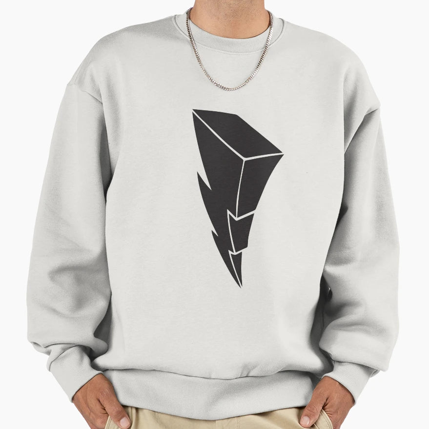 Power Bolt Black Decal Sweatshirt - Minimalist Print Men Women - T-Shirt, Sweatshirt, Hoodie