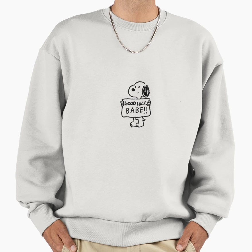 Snoopy Chappell Roan Good Luck Babe Sweatshirt - Fun Novelty Design Unisex - T-Shirt, Sweatshirt, Hoodie