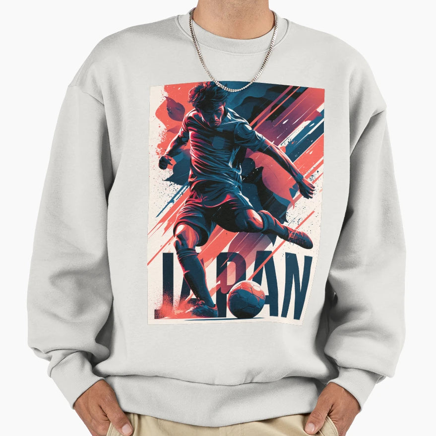 Japan Soccer Sweatshirt - Aesthetic Graphic Men Women - T-Shirt, Sweatshirt, Hoodie