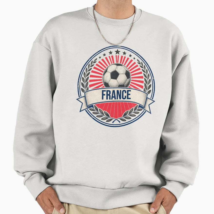 France Soccer Crest French Football Sweatshirt - Aesthetic Graphic Unisex - T-Shirt, Sweatshirt, Hoodie
