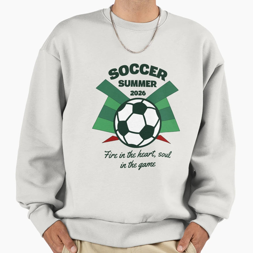 Soccer Summer 2026 Green Stadium Sweatshirt - Streetwear Style for Adults - T-Shirt, Sweatshirt, Hoodie