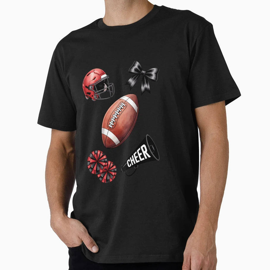 Cheer Coquette Bow American Football T-Shirt - Fun Novelty Design Unisex - T-Shirt, Sweatshirt, Hoodie