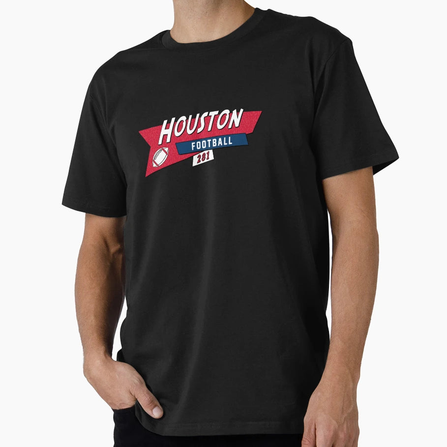 Houston 90S Football T-Shirt - Minimalist Print Unisex - T-Shirt, Sweatshirt, Hoodie