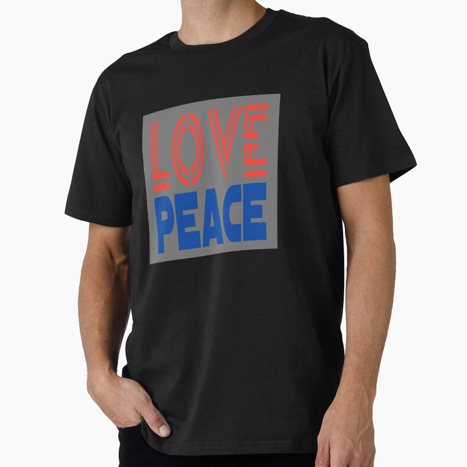 Background Silver Peace Love T-Shirt - Casual Everyday Wear for Adults - T-Shirt, Sweatshirt, Hoodie