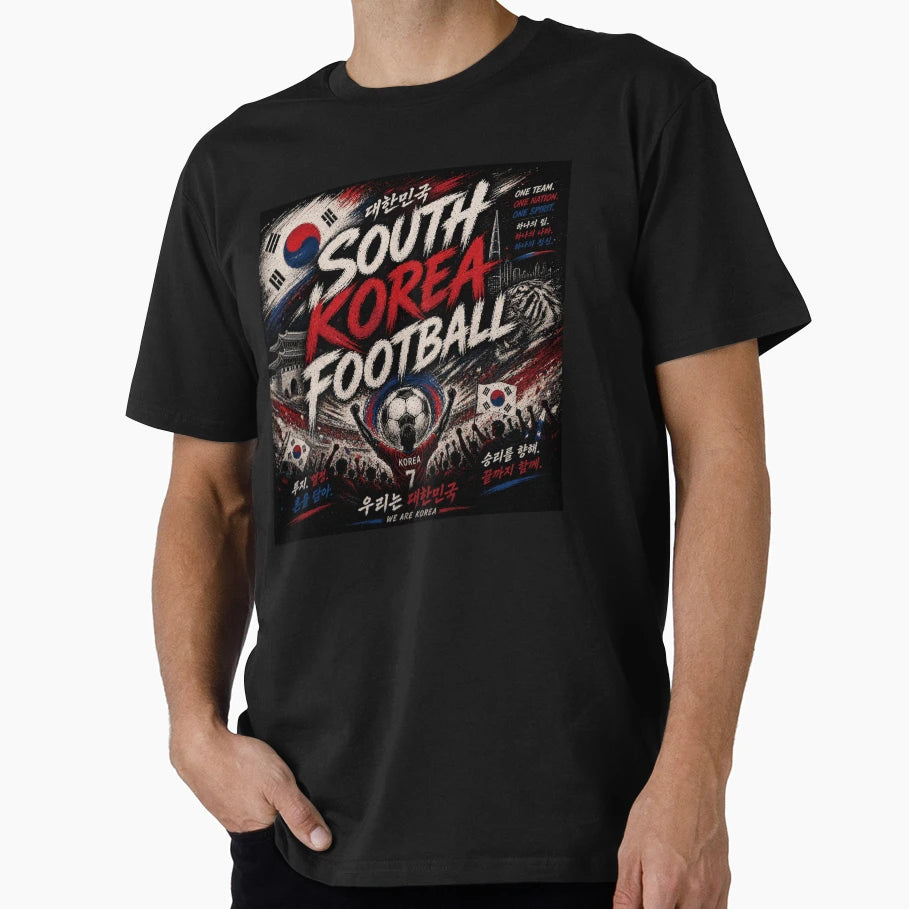 South Korea Football Typography Modern T-Shirt - Unique Graphic Unisex - T-Shirt, Sweatshirt, Hoodie