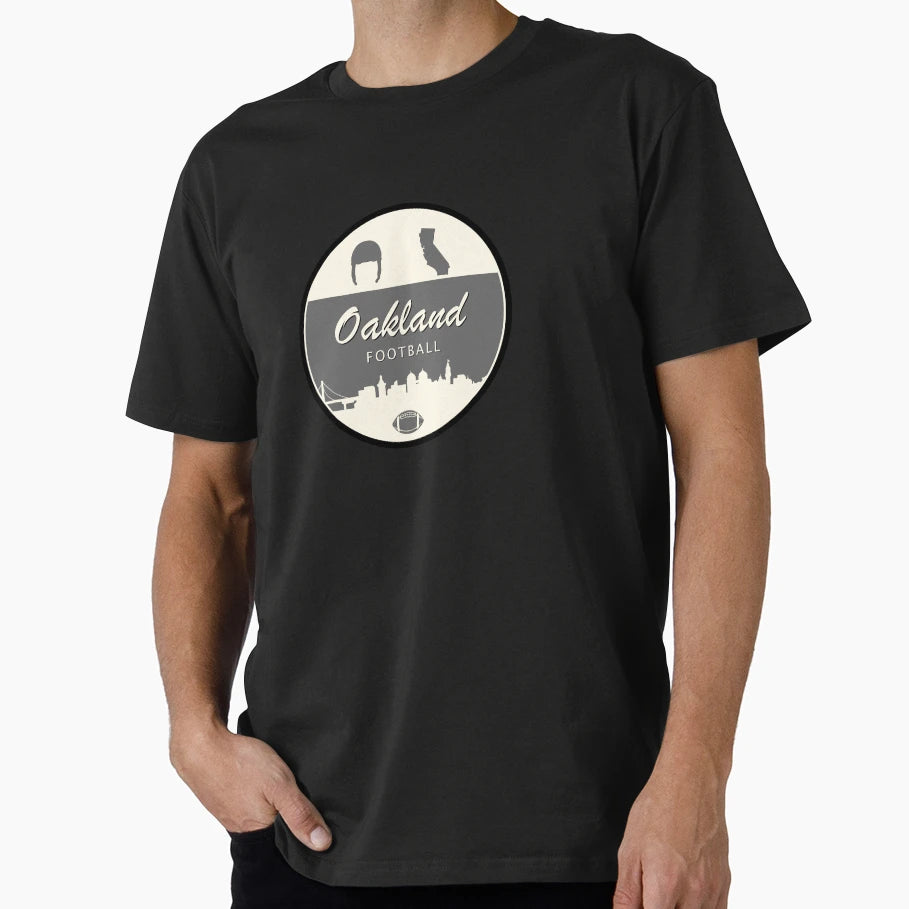 Oakland Football Minimal Circle T-Shirt - Novelty Apparel Men Women - T-Shirt, Sweatshirt, Hoodie