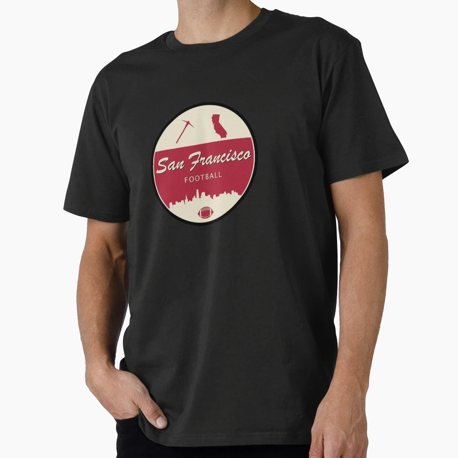 San Francisco Football Minimal Circle T-Shirt - Novelty Apparel for Adults - T-Shirt, Sweatshirt, Hoodie