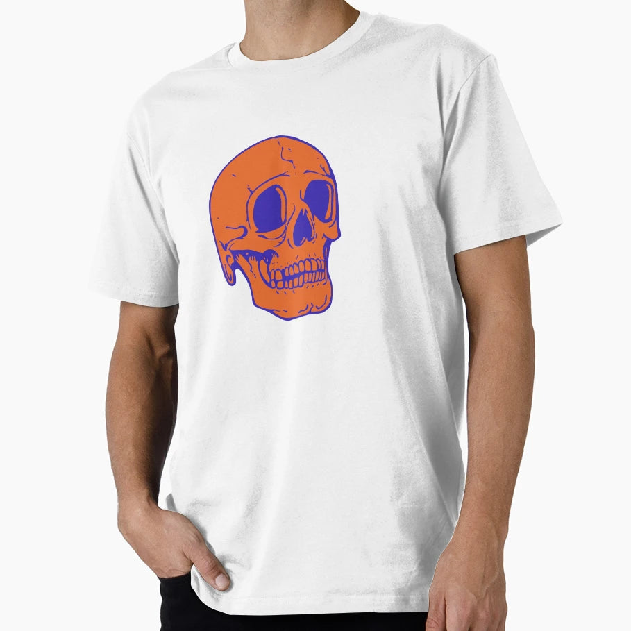 Orange Blue Skull T-Shirt - Graphic Print for Adults - T-Shirt, Sweatshirt, Hoodie