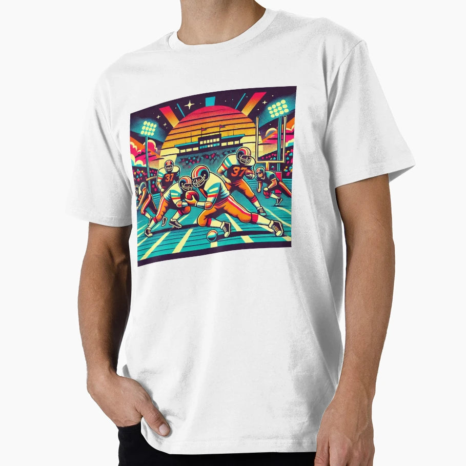 80S American Football T-Shirt - Trendy Graphic for Adults - T-Shirt, Sweatshirt, Hoodie