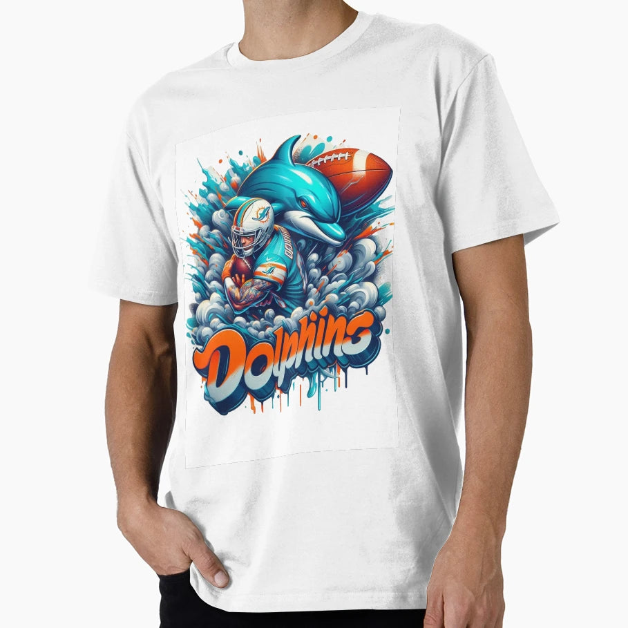 Miami Dolphins Graffiti T-Shirt - Fun Novelty Design Men Women - T-Shirt, Sweatshirt, Hoodie