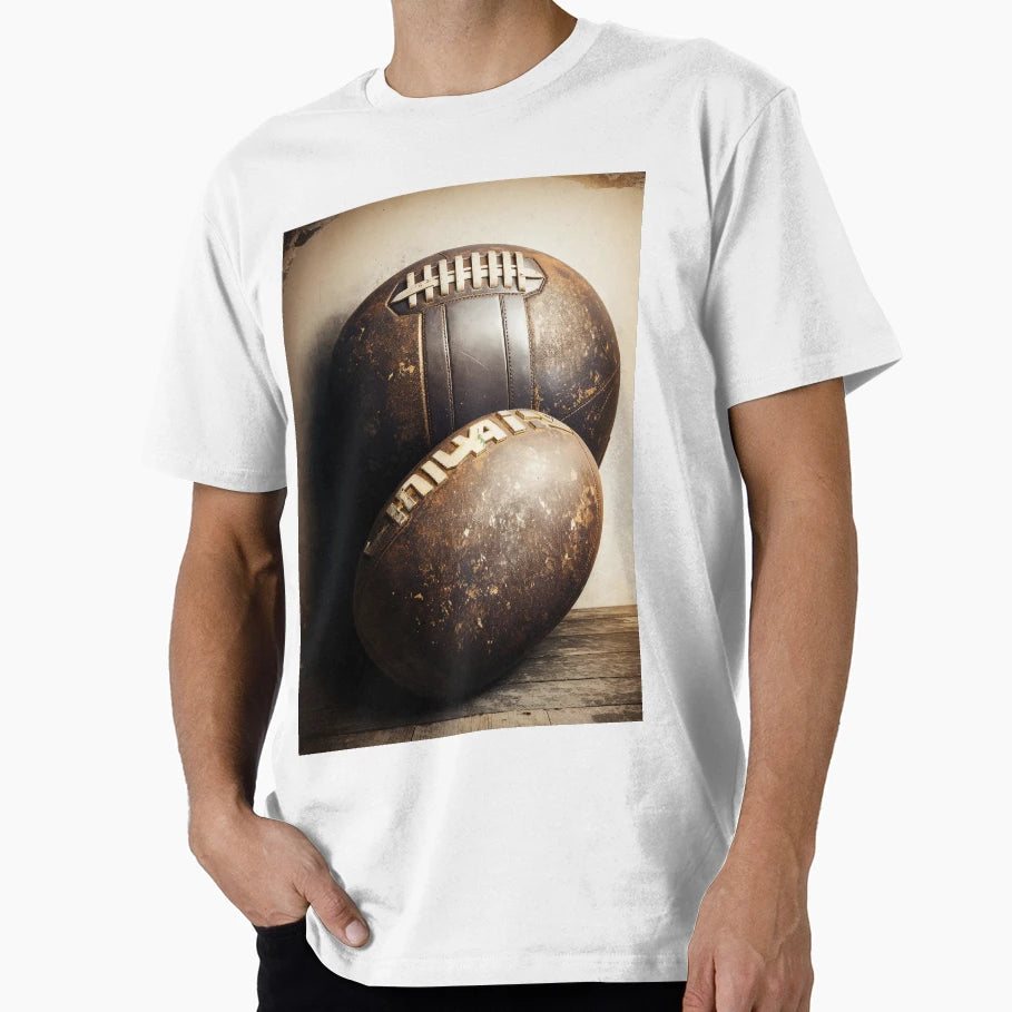 2 Football Worn Out Textures T-Shirt - Fun Novelty Design for Adults - T-Shirt, Sweatshirt, Hoodie