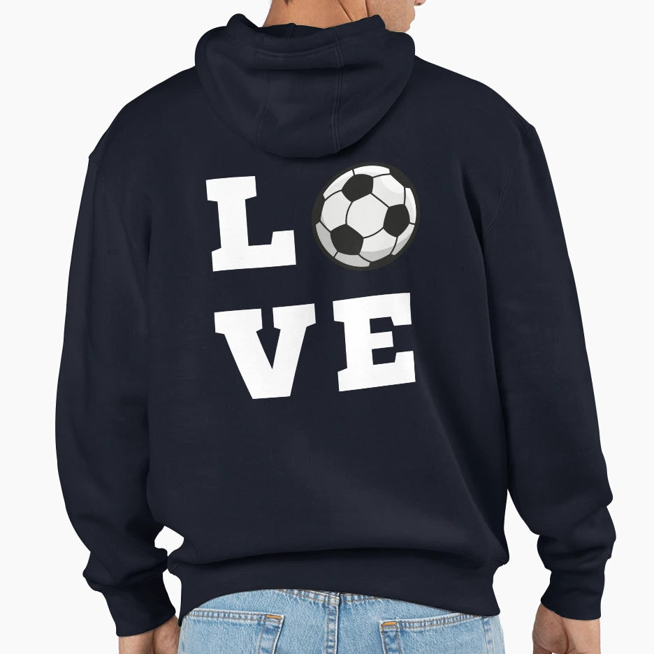 Kickin It Love Soccer Passion Hoodie - Minimalist Print for Adults - T-Shirt, Sweatshirt, Hoodie