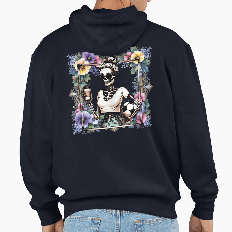 Female Skeleton Ball Among Flowers Hoodie - Casual Everyday Wear for Adults - T-Shirt, Sweatshirt, Hoodie