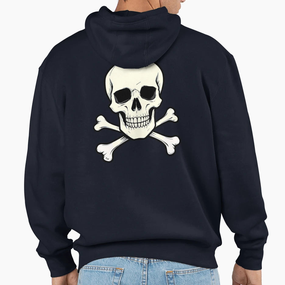 Skull And Crossbones Halloween Gothic Hoodie - Minimalist Print Unisex - T-Shirt, Sweatshirt, Hoodie