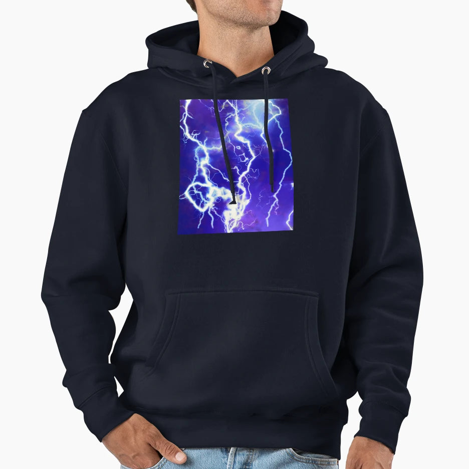 Lightening Strikes Hoodie - Unique Graphic Unisex - T-Shirt, Sweatshirt, Hoodie