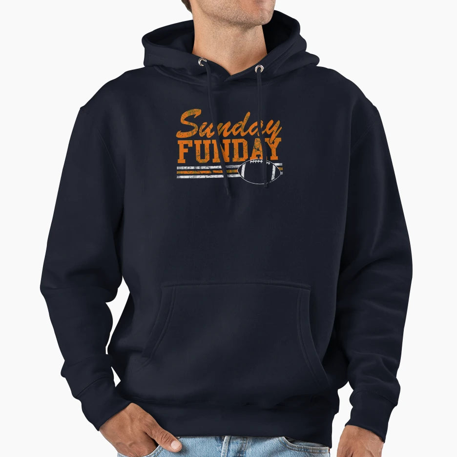 Sunday Funday Football Hoodie - Minimalist Print for Adults - T-Shirt, Sweatshirt, Hoodie