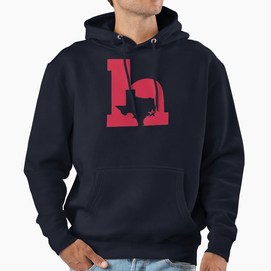 Lowercase H Red Hoodie - Trendy Graphic for Adults - T-Shirt, Sweatshirt, Hoodie