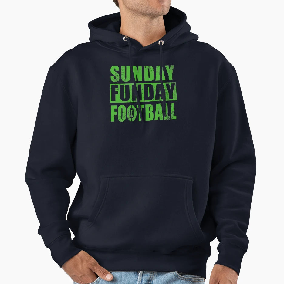 Sunday Funday Football Hoodie - Aesthetic Graphic Men Women - T-Shirt, Sweatshirt, Hoodie